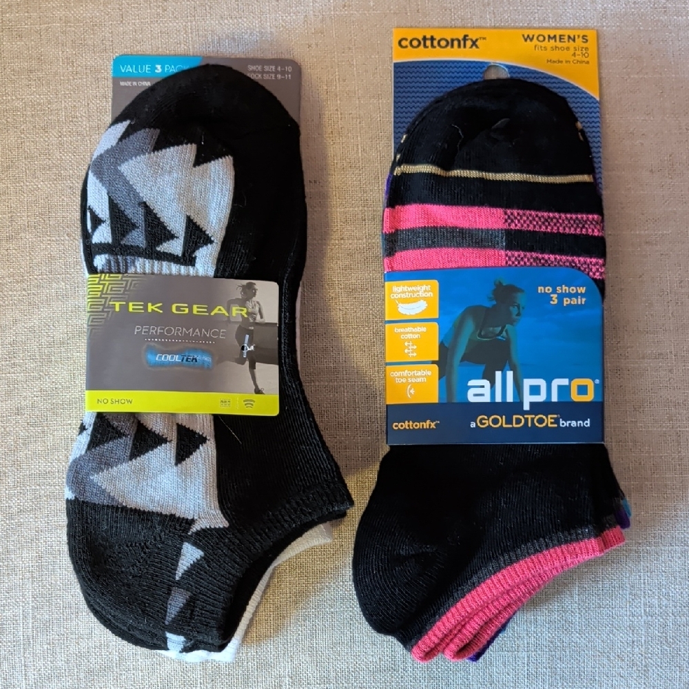 nwt NO SHOW SOCK BUNDLE goldtoe athletic tek gear